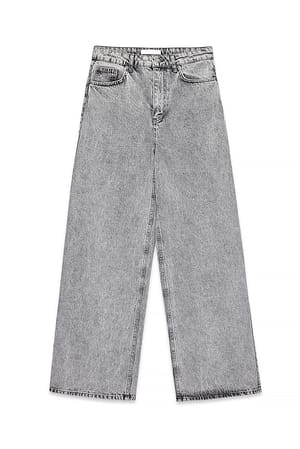 Light Grey Jeans med vidde og høj talje