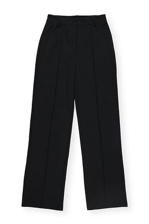 Black Dehnbare Anzughose mit geradem Bein