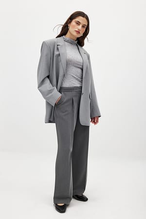 Grey Anzughose mit weitem Bein und mittlerer Taille