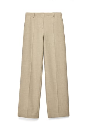 Beige weite Hose mit mittlerer Taille