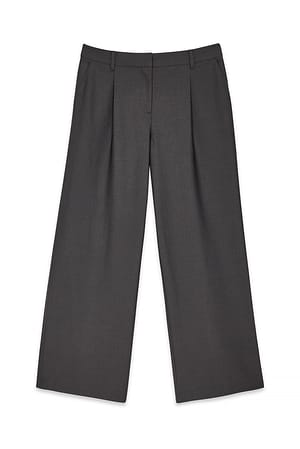Dark Grey Pantalón de talle medio en mezcla de tejidos