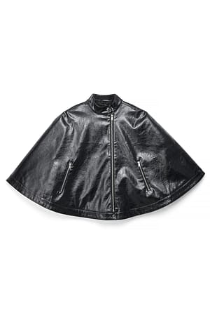 Black Wide PU Cape
