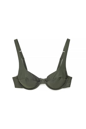 Dark Green Bikinibh med breda band