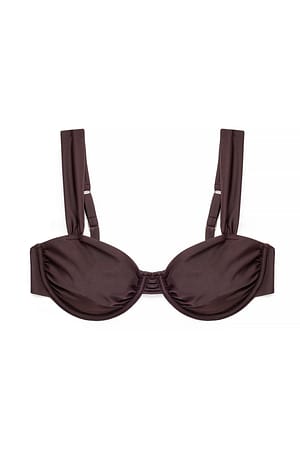 Brown Bikini-BH med vide stropper og drapering
