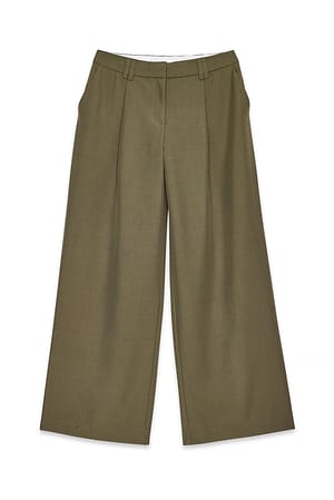 Dark Olive weite Anzughose