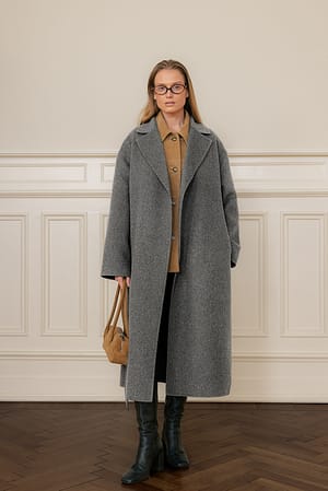 Dark Grey Double faced wool blend coat