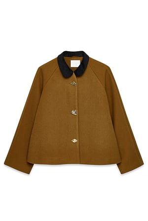 Olive Green Wool Blend Jacket