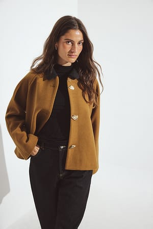 Olive Green Jacke aus Wollmischung