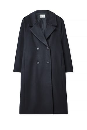 Dark Grey Oversized kappa i ullblandning
