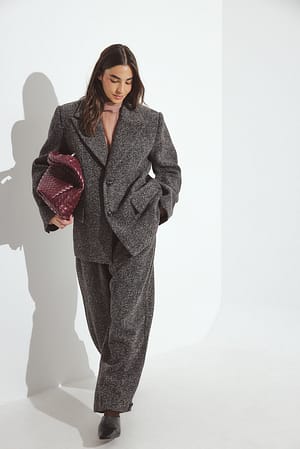 Grey Melange Hose aus Wollmischung