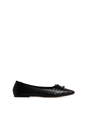 Black Woven Ballerinas