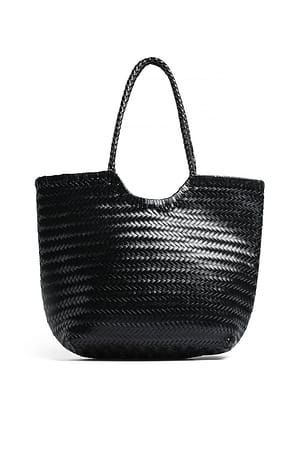 Black Vevd toteveske i skinn