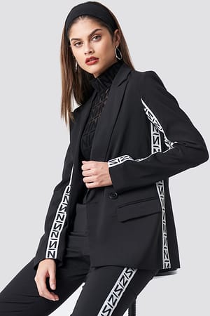 Black/White N Branded Blazer