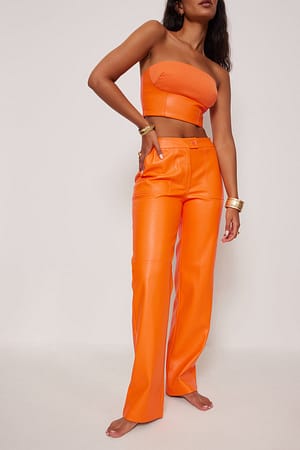 Orange Spodnie ze sztucznej skóry_x000D_