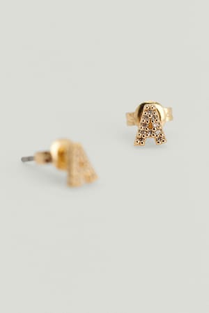 Gold Recycelte glitzernde Buchstaben-Ohrringe