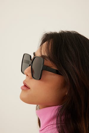 Black Große 70er-Jahre-Sonnenbrille