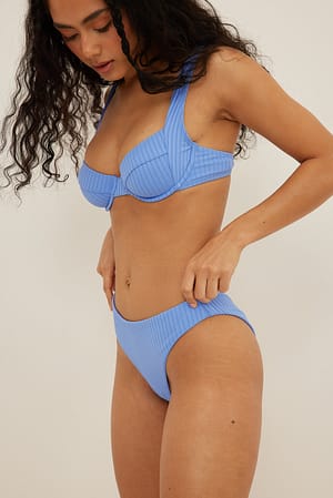 Blue Bikini-Höschen mit mittlerer Taille