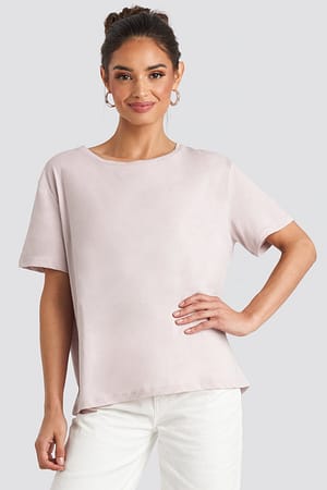 Dusty Light Pink Basic Oversize T-Shirt