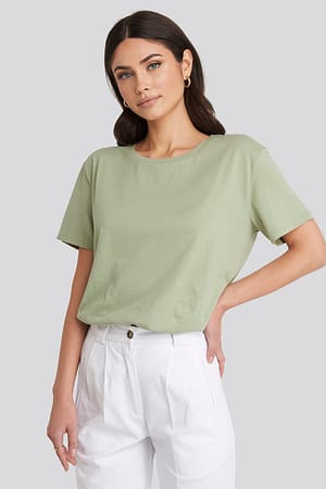 Light Khaki Basic Oversize T-Shirt