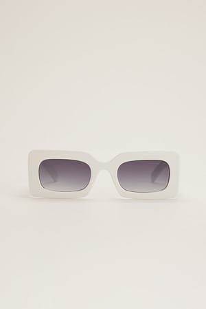 White Sonnenbrille mit großem Rahmen