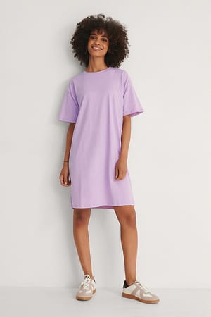 Purple Organische recht cropped T-shirtjurk