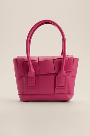 Pink Boxy Woven Mini Bag