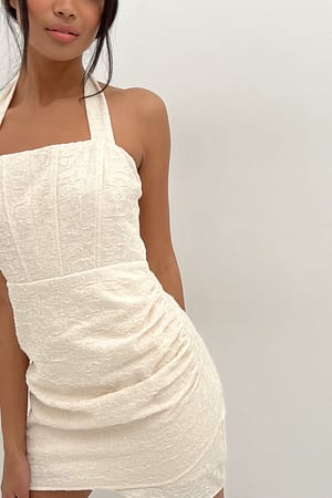 Offwhite Strukturiertes Kleid