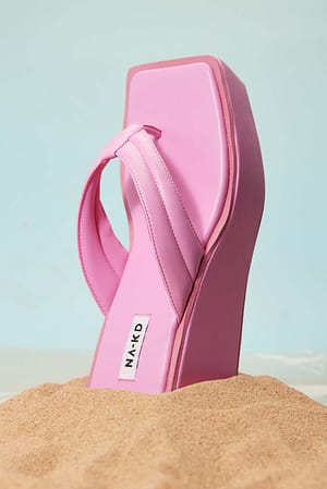 Light Pink Platform sandalen met hoge hak