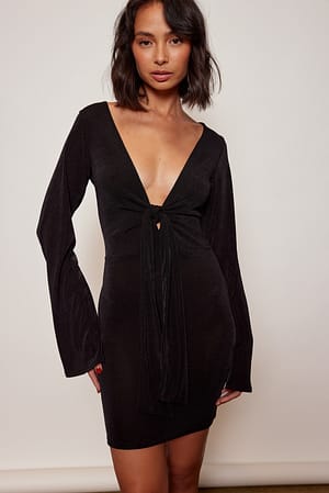 Black Mini-jurk met knoopdetail
