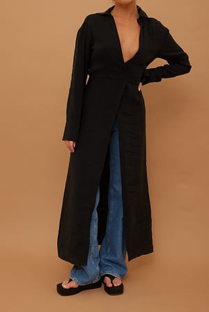 Black Modal flowy maxi-jurk