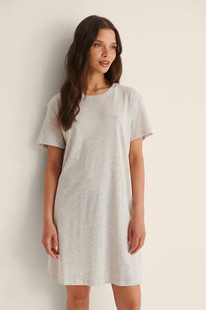 Light Grey Melange Organisches T-Shirt-Kleid