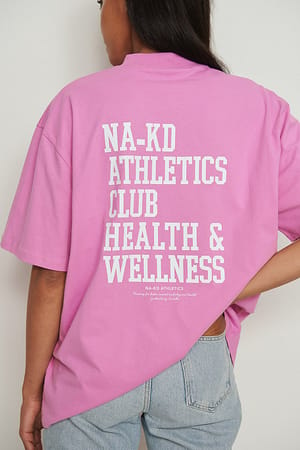 Pink Organisch oversized T-shirt met hoge halslijn