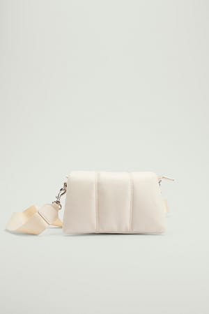 Offwhite Padded Stitch Detail Crossbody Bag