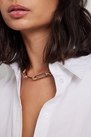 Gold Rechteckige Halskette