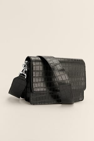 Black Compartment Crossbody Bag