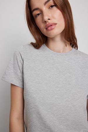 Grey Melange T-Shirt mit rundem Ausschnitt aus Bio-Baumwolle