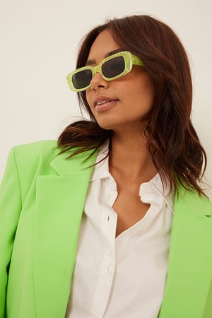 Lime Glitzernde Sonnenbrille