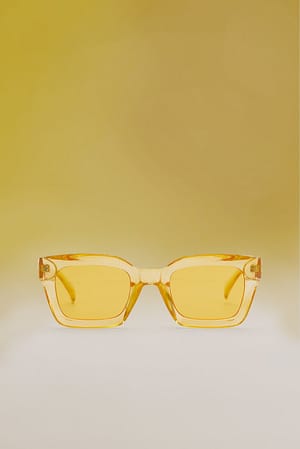 Yellow Recycelte Sonnenbrille mit eckigem Rahmen