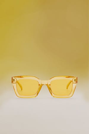 Yellow Recycelte Sonnenbrille mit eckigem Rahmen