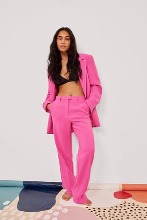 Pink Gerecycled pantalon met rechte pijpen