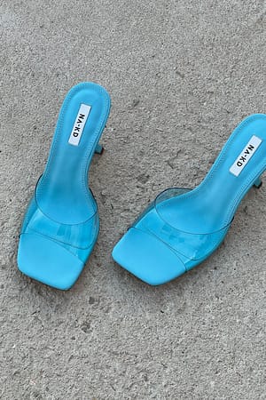 Turquoise Transparente Schuhe mit Absatz