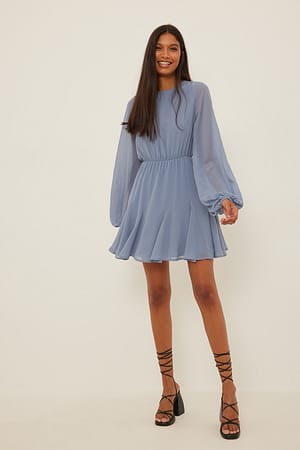 Dusty Blue Mini-jurk