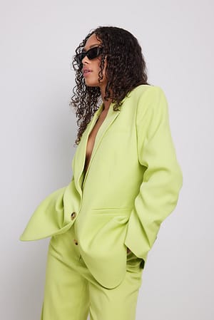 Green Oversize-Blazer mit breiten Schultern