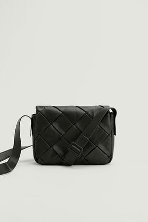 Black Woven Crossbody Bag