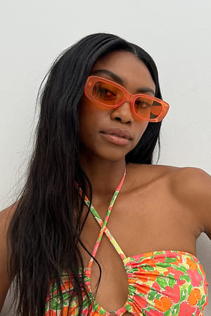 Orange Glitzernde Sonnenbrille