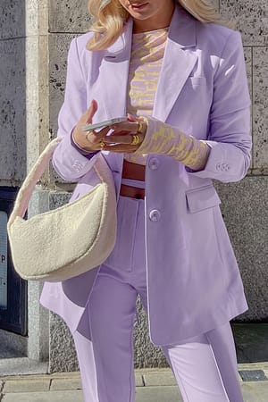 Lilac Gestructureerde blazer met nauwe pasvorm