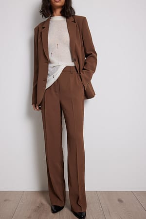 Brown Getailleerde rechte pantalon