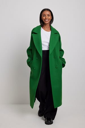 Green Midifrakke i uldblanding