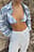 Checked Triangle Bikini Top