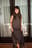 Chiffon Scarf Detail Midi Dress